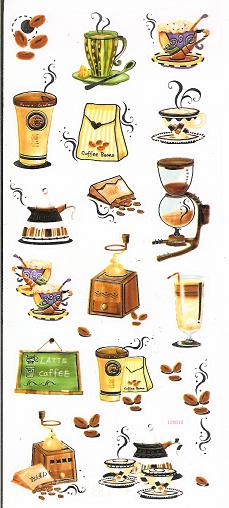 Sticker bunt transparent, Kaffeetafel